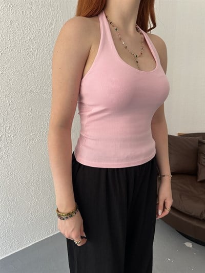 Boyundan Geçmeli Atlet Toz pembe