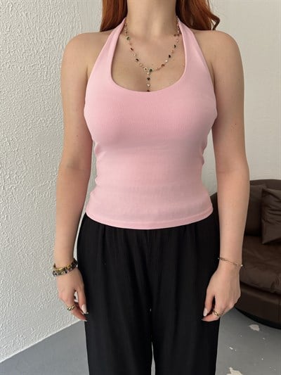 Boyundan Geçmeli Atlet Toz pembe