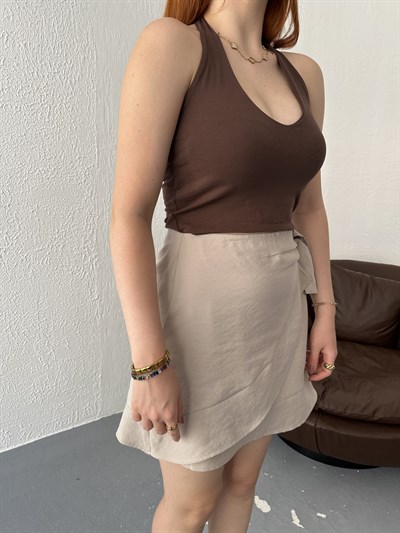 Boyundan Geçmeli Body Kahve