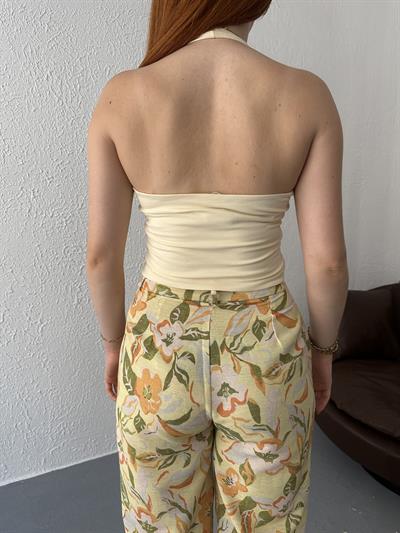 Boyundan Geçmeli Body Sarı