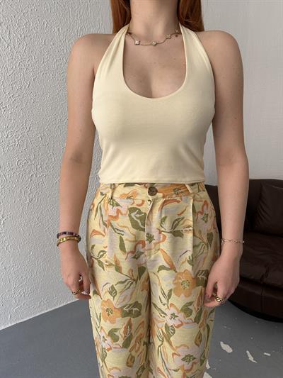 Boyundan Geçmeli Body Sarı