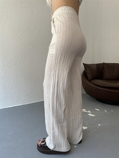 Bürümcük Kırçıllı Relax Pantolon Naturel