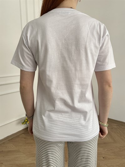 Churros Baskılı T-shirt Beyaz