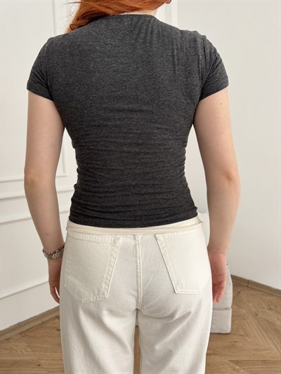 Çift Kat T-shirt Antrasit