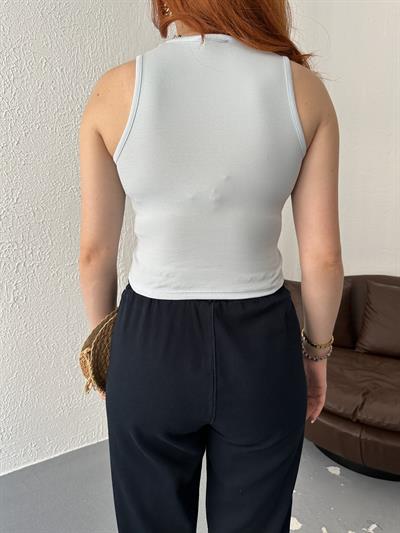 Çıtçıtlı Fitilli Atlet Mavi