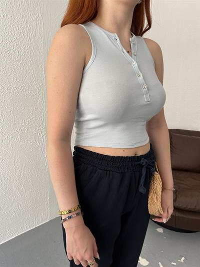 Çıtçıtlı Fitilli Atlet Mavi