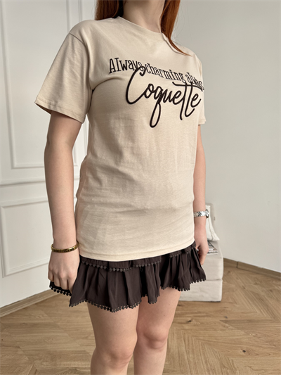 Coguette Tişört Bej