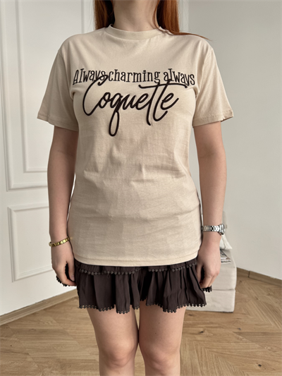 Coguette Tişört Bej