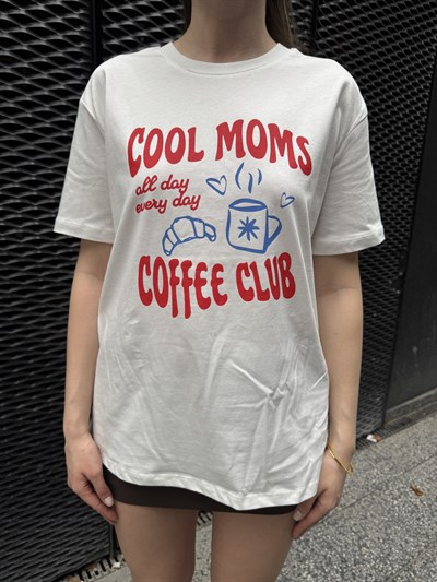 Cool Moms Baskılı T-shirt Ekru