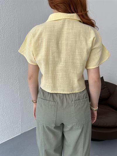 Crop Gömlek Sarı