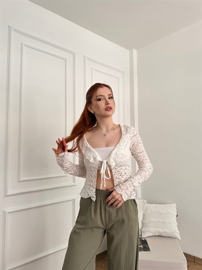 Dantel Hırka Ekru