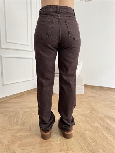 Denim Straight Fit Pantolon Kahve