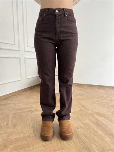 Denim Straight Fit Pantolon Kahve