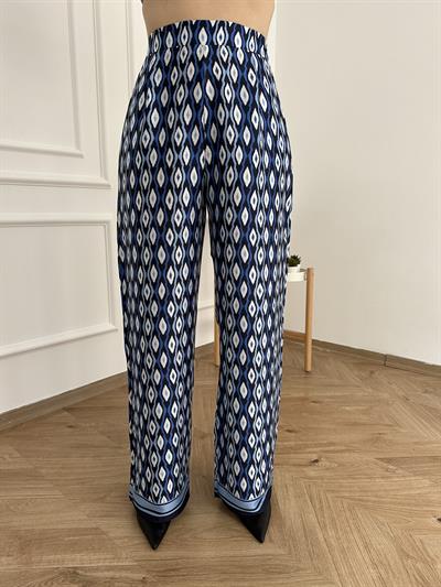 Desenli Pantolon Lacivert