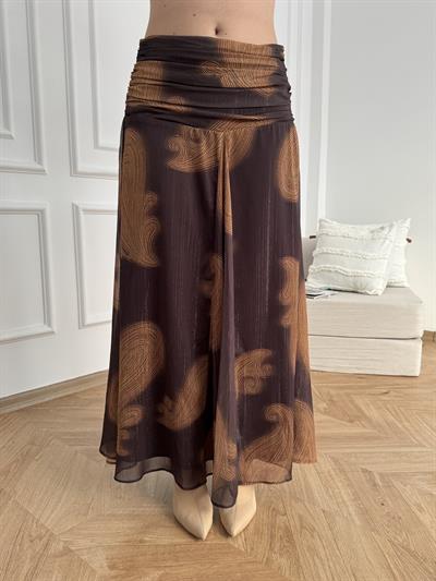 Drapeli Tül Etek Kahve