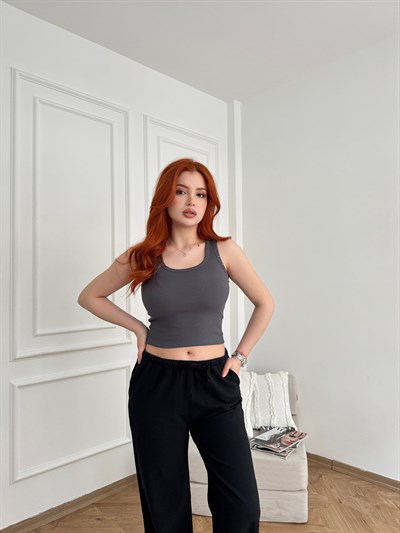 Droplu Kaşkorse Atlet Antrasit