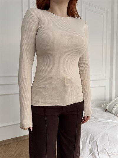 Fitilli Bisiklet Yaka Body Taş