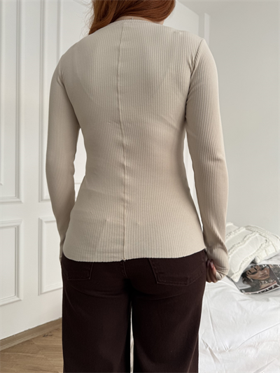 Fitilli Bisiklet Yaka Body Taş