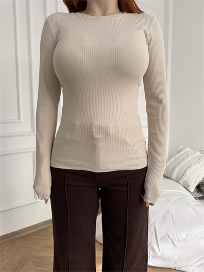 Fitilli Bisiklet Yaka Body Taş