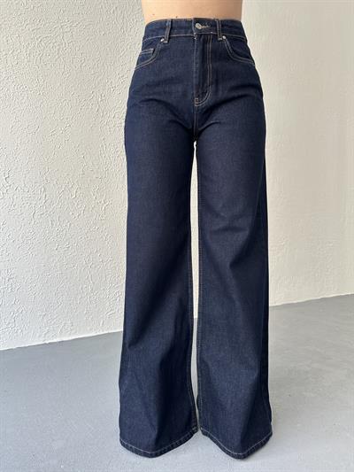 Geniş Paça Jean Pantolon Lacivert