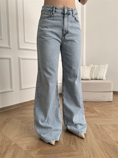 Geniş Paça Kot Pantolon Açık mavi