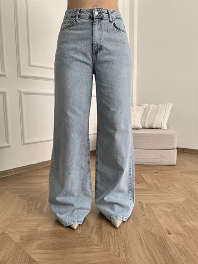 Geniş Paça Kot Pantolon Açık mavi