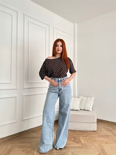 Geniş Paça Kot Pantolon Açık mavi