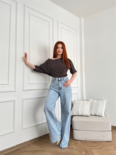 Geniş Paça Kot Pantolon Açık mavi