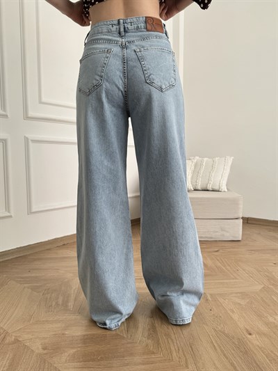 Geniş Paça Kot Pantolon Açık mavi