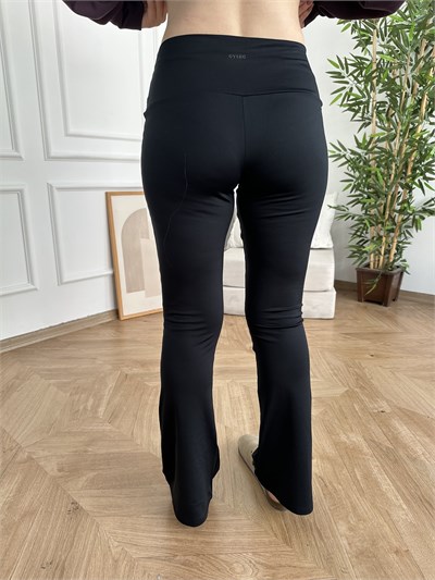 İspanyol Paça Tayt Pantolon Siyah