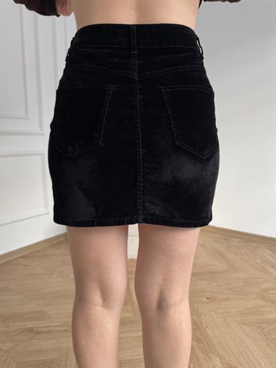 Kadife Mini Etek Siyah
