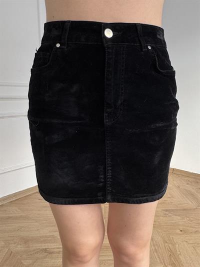 Kadife Mini Etek Siyah