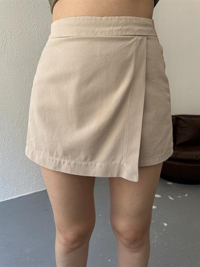 Kapaklı Şort Etek Taş