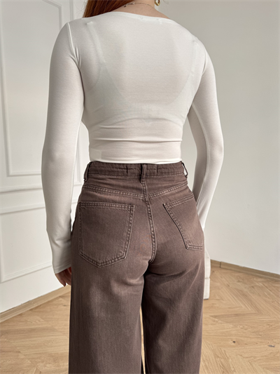 Kayık Yaka Bodysuit Ekru