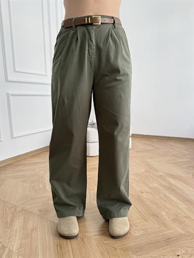 Kemerli Pantolon Haki