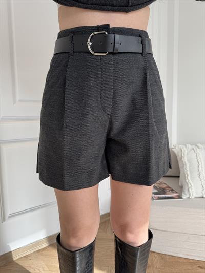 Kemerli Şort Antrasit