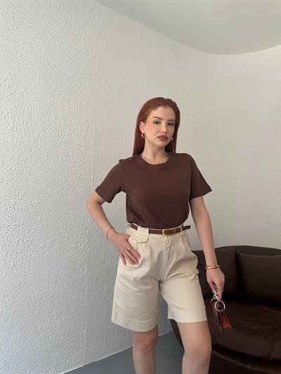 Kemerli Şort Taş