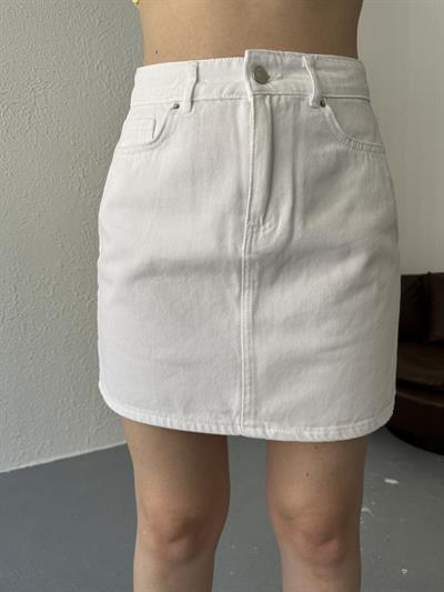 Diz Üstü Etek Beyaz
