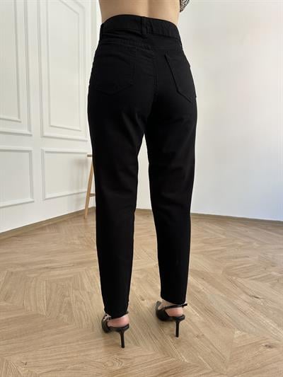 Klasik Mom Jean Pantolon Siyah