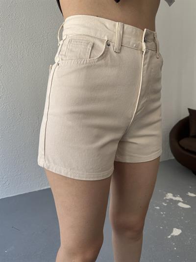 Klasik Mom Şort Vanilya