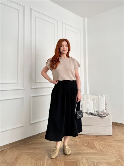 Krinkıl Çan Etek Siyah