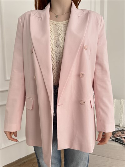 Kruvaze Blaze Ceket Pembe