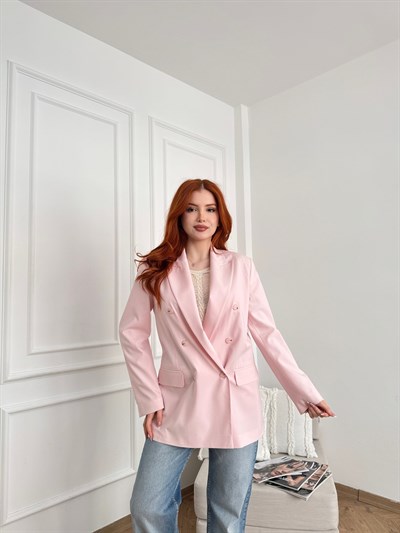 Kruvaze Blaze Ceket Pembe