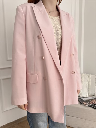 Kruvaze Blaze Ceket Pembe