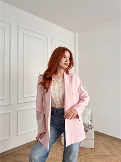 Kruvaze Blaze Ceket Pembe