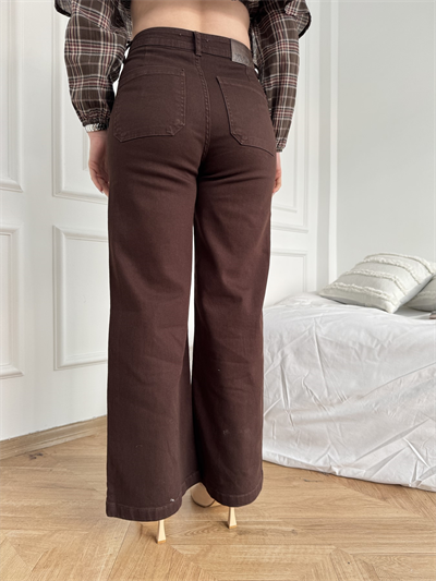 Küçük Cep Detay Bol Pantolon 78 kahve