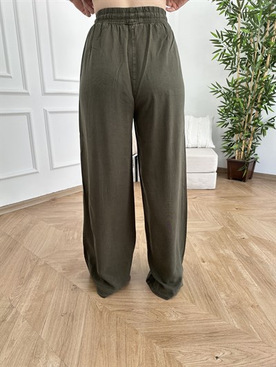 Lastikli Relax Fit Pantolon 67 haki