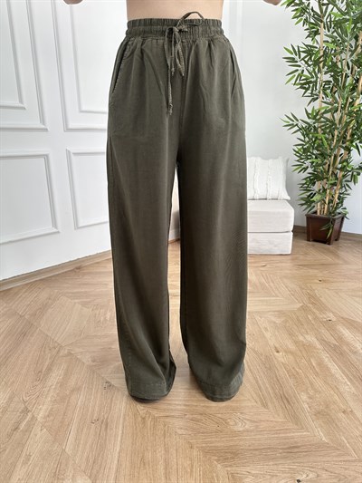 Lastikli Relax Fit Pantolon 67 haki