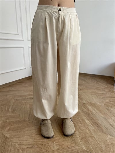 Lastikli Şalvar Pantolon Taş