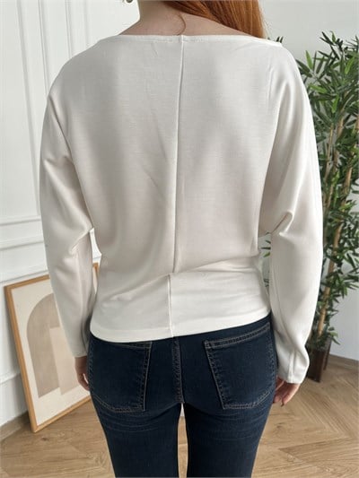 London1986 Baskılı Sweatshirt Ekru